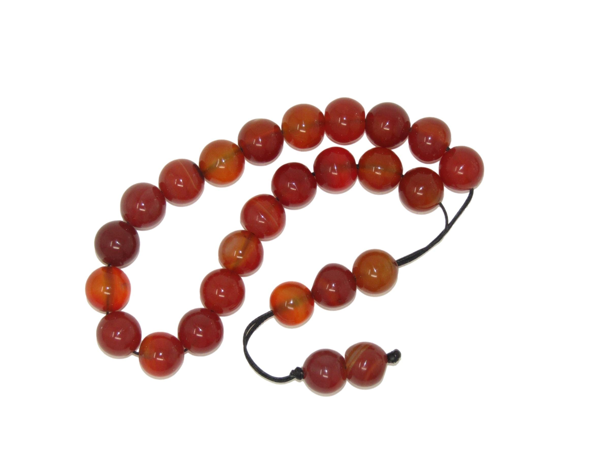 Jeannieparnell N100 - Loose Strung Prayer Beads Worry Beads 10mm Natural Agate Gemstone Beads Handmade
