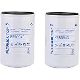 FLTRUCKTOP 2PCS P550943 Fuel Filter | Fits GMC 6.2L, Light-Duty Trucks, Detroit Diesel Engines Replace 25011214,BF782,WIX 33124,P553004,FF5033,TP943,FF5018