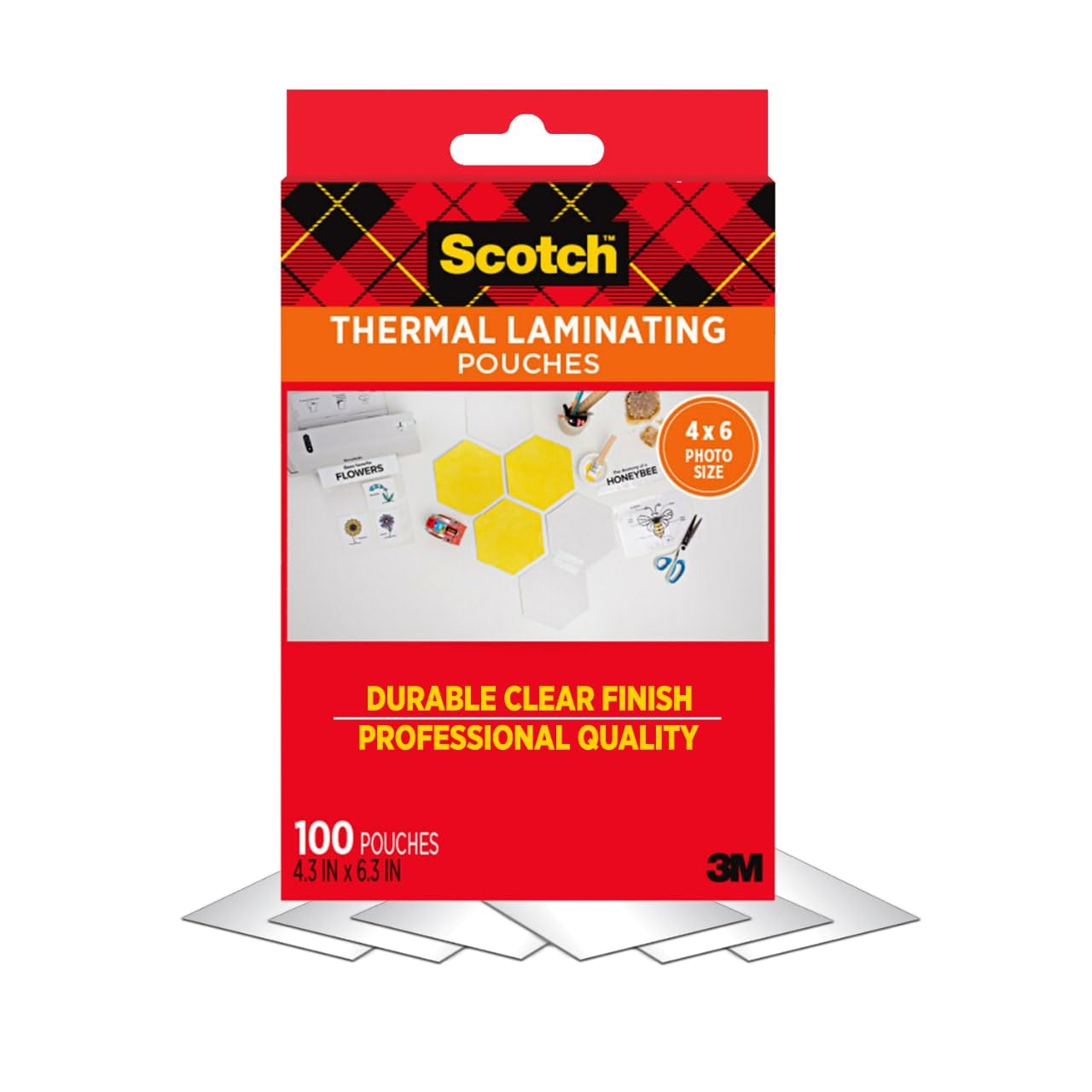 Scotch Thermal Laminating Pouches, 5 Mil Thick for Extra Protection, 4.3 Inches x 6.3 Inches, 100 Pouches (TP5900-100)