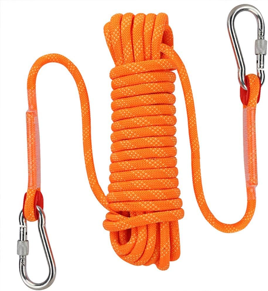AOSExpert 10 mm Outdoor Static Rock Climbing Rope, Fire Escape Safety Rescue Rappelling Rope(Orange, 98)