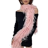 Hzxsny Faux Fur Scarf Large Furry Scarfs Solid Color Long Neckerchief Decoration Warm Scarf for Women Lightweight 2025