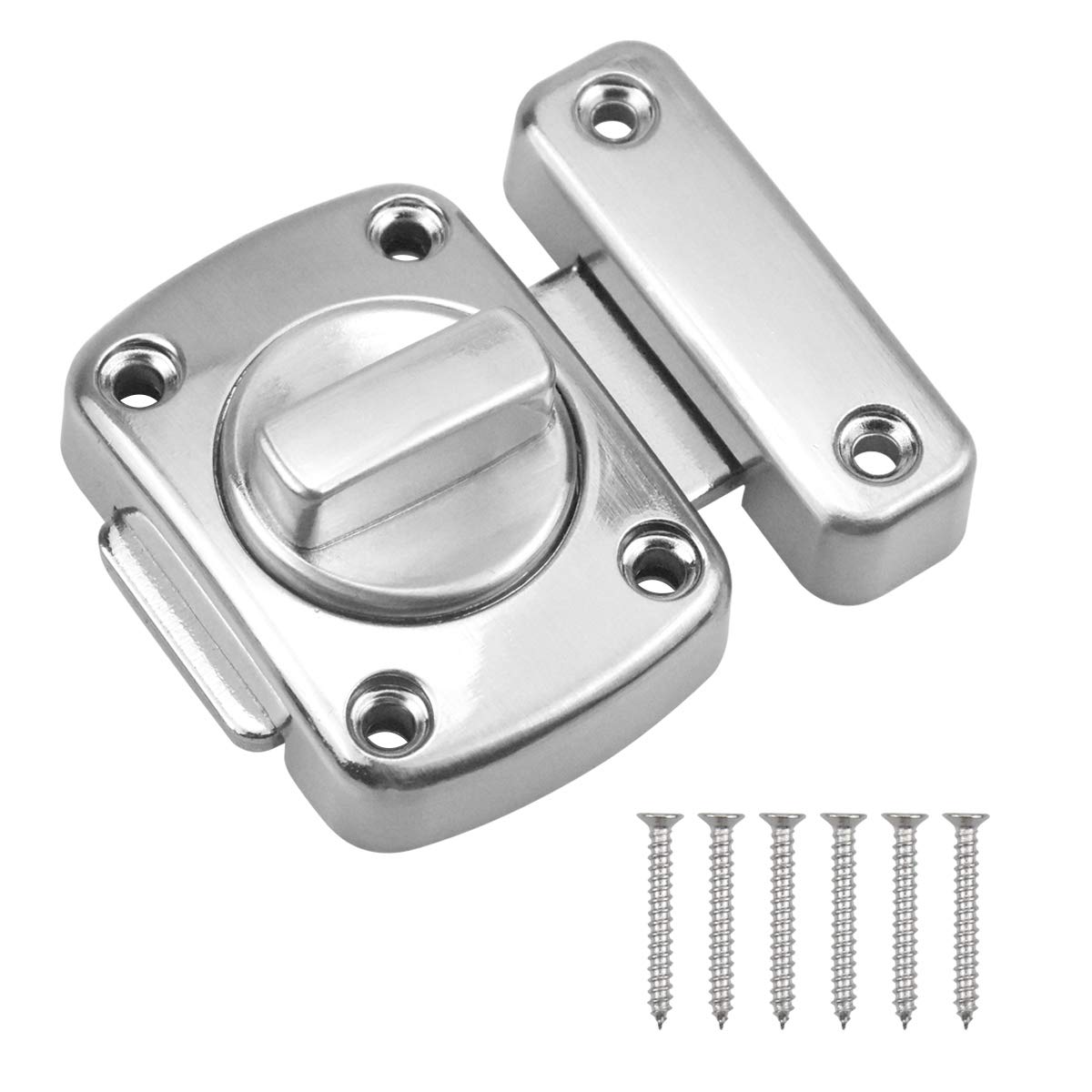 Lock for Door Latch Stainless Steel Lock Hasp Bolt for Cupboard Gate Outdoors Bedroom Front Door Applicable to Various Doors (Silver)