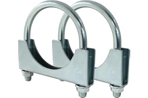 Zorveiio 3" U Heavy Duty U-Bolt Clamp, 3 Inch Stainless Steel Muffler Clamps Saddle Style Exhaust Anti-corrosion U-Bolt for Automotive Installation/Car Enthusiasts(2-Pack)