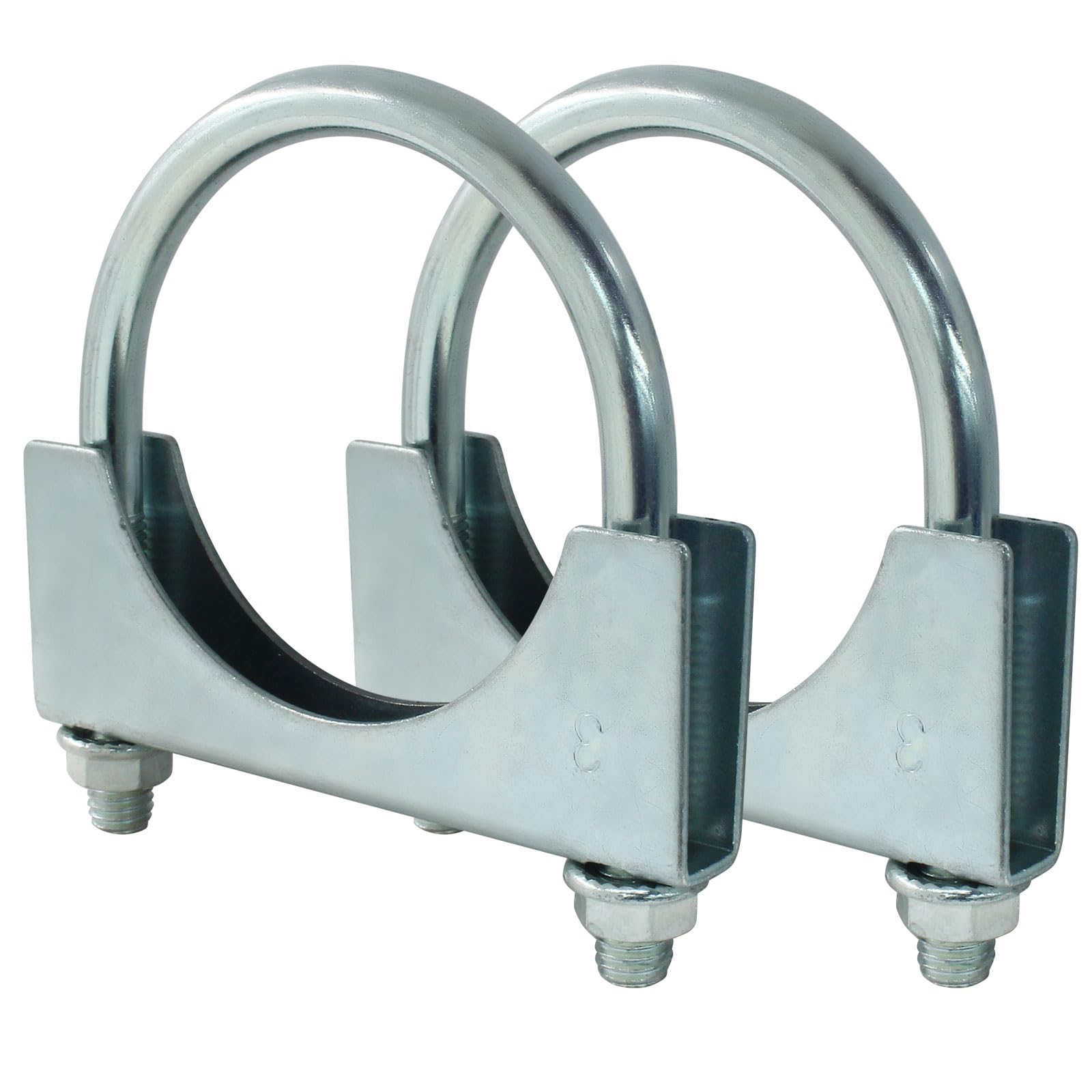 Photo 1 of Zorveiio 3" U Heavy Duty U-Bolt Clamp, 3 Inch Stainless Steel Muffler Clamps Saddle Style Exhaust Anti-corrosion U-Bolt for Automotive Installation/Car Enthusiasts(2-Pack)