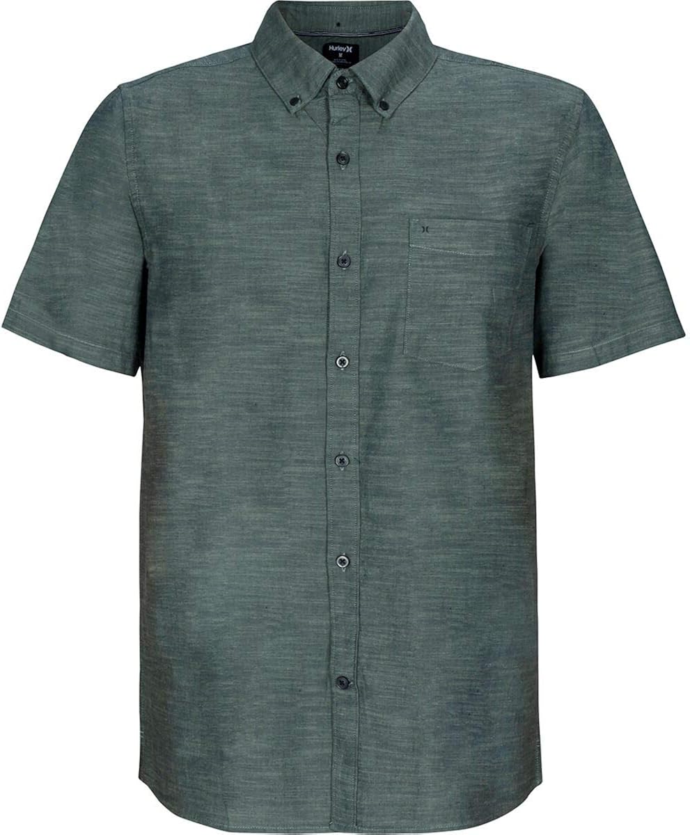 Hurley Men's One & Only Textured Short Sleeve Button Up: Clothing