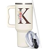 Personalized Gifts For Women - Personalized Gifts For Birthday - Monogrammed, Customized For Woman, Mom, Wife, Best Friend, Sister, Coworkers - Custom Tumbler With Handle 40oz