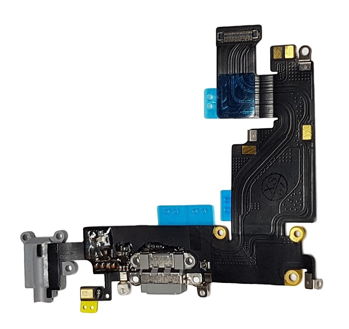 DHLK® Charging Dock connector compatible with iPhone 6 Plus - Charging Port Flex Cable, Dark Grey (A1522, A1524, A1593)