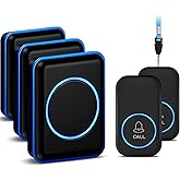 Caregiver Pager, FullHouse Wireless Call Button 1000+ Feet, SOS Alert Nurse Calling Elderly Fall Help System for Patient/Disabled Monitoring at Home, IP55 Waterproof