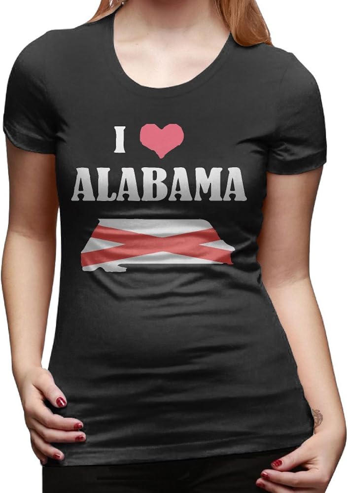 I Love Alabama Flag Women's Short Sleeve Tshirt T Shirt XL