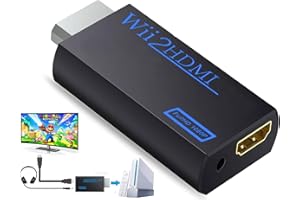 Wii to HDMI Converter, Wii to HDMI Adapter with 1080P/720P HD Output Video & 3.5mm Jack Audio Converter Adapter, Supports All