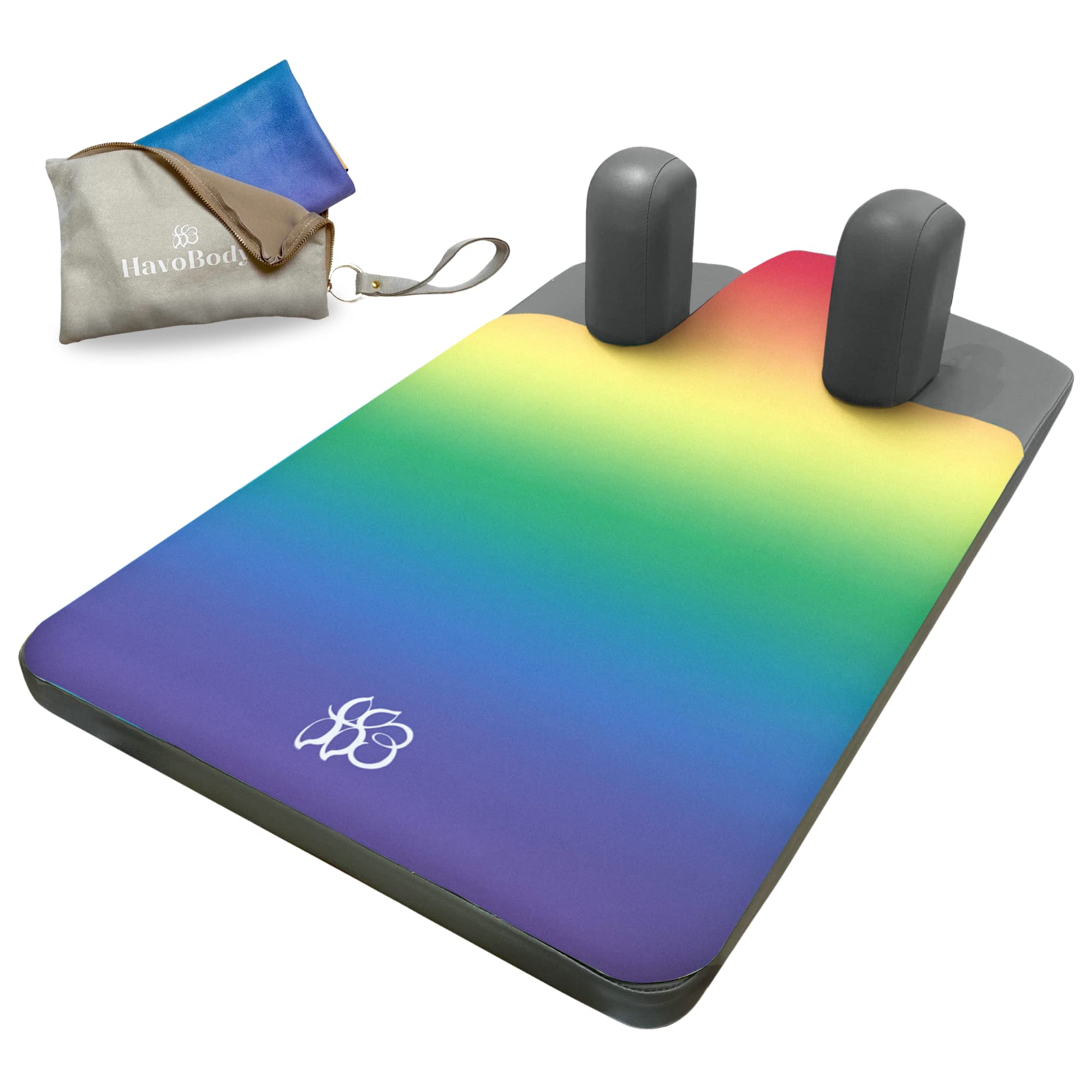 HavoBody Professional Pilates Reformer Mat - Quick Dry, Non-Slip Sweat Wicking Cover - Equipment and Accessories for Reformer Machine Carriage (Pride & Pastel)