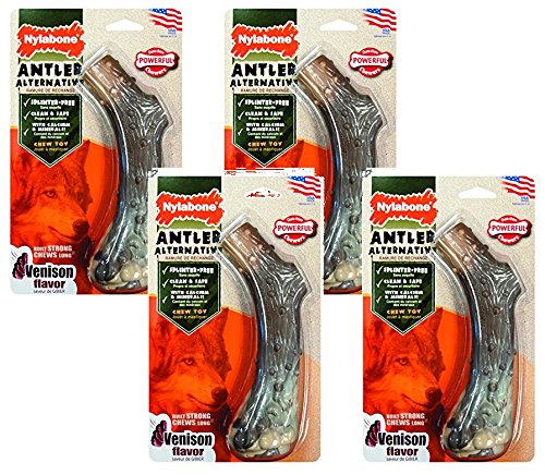 Nylabone Dura Chew Nylon Antler Dog Chew Toy, Large (4 Pack)