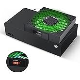 G-STORY Cooling Fan for Xbox Series S with Automatic Fan Speed Adjustable by Temperature, LED Display, High Performance Cooling, Low Noise, 3 Speed 1500/1750/2000RPM (140MM) with RGB LED (Black)
