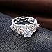 Promise Ring for Her Engagement Ring Wedding Bands Bridal Set for Women CZ Rings for Lady Girl, White/Rose Gold Plated
