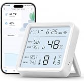 eMylo WiFi Thermometer Hygrometer with App Alerts, 3.5&rdquo; Backlit Display | Smart Digital Temperature Humidity Remote Monitor, Data Storage Export, Indoor Thermometer for Home Greenhouse Baby Room