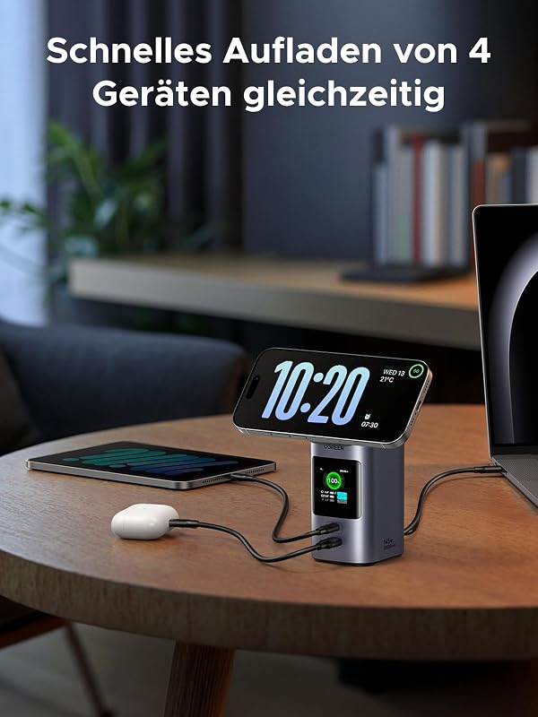 Nexode Pro Powerbank 20000mAh 145W, mit Qi2 15W kabelloses Laden — Foto 7 von 8