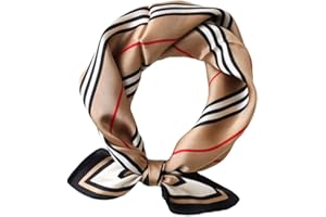 JERLA Women's Men's Small Square 100% Real Mulberry Silk satin Scarfs Hair head face scarf 21" x 21"