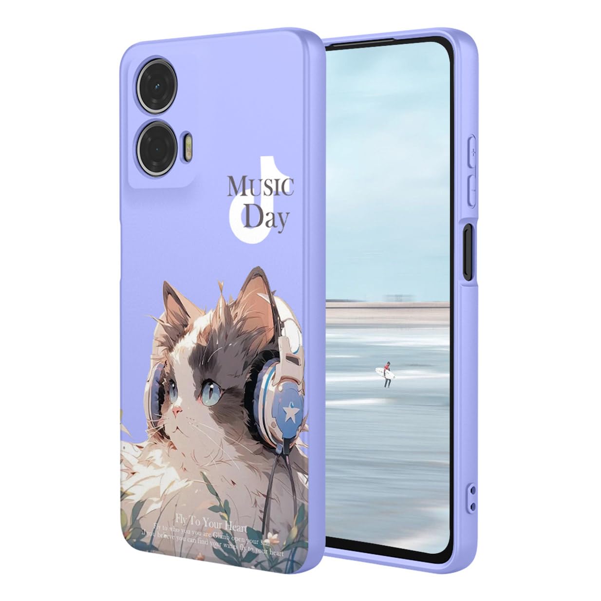 UPLAI Case for Motorola Moto E14 / Moto G24 / Moto G04, Ultra Thin Silky Liquid Silicone Shockproof Cover with Premium Fiber Lining, Fashion 3D Painting Pattern Cute Case. P4