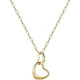 QUALISE Heart Pendant Necklace for Women,14K Gold Plated Elegant Butterfly Necklace,infinity Clover flower Necklace on Christmas Valentines Day Gifts Birthday Thanksgiving Day Gifts for Her
