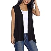 Women's Sleeveless Open Front Cardigan Vest Lightweight Cool Coat