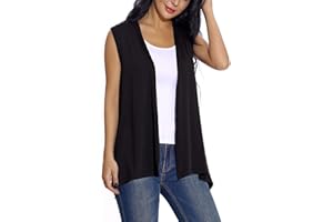 EXCHIC Women's Sleeveless Open Front Cardigan Vest Lightweight Cool Coat