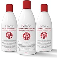 PURDOUX CPAP Mask & Hose Cleaning Soap (Pack of 3 Bottles, 250 ml / 8.4 oz Each) (3 x Grapefruit-Lemon Scent) (3 x Grapefruit