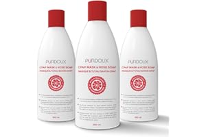 PURDOUX CPAP Mask & Hose Cleaning Soap (Pack of 3 Bottles, 250 ml / 8.4 oz Each) (3 x Grapefruit-Lemon Scent) (3 x Grapefruit