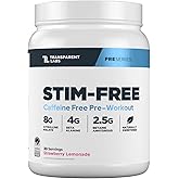 Transparent Labs Stim-Free Pre-Workout - Caffeine & Stim Free Pre Workout Powder for Men and Women with Beta Alanine Powder, Citrulline Malate, & elevATP - 30 Servings, Strawberry Lemonade