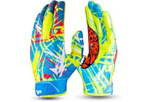 PLAYEUR Premium Football Gloves for Kids Youth & Adults-Premium Sticky Receiver with Adaptive Fit Technology-Ultra-Grip Performance