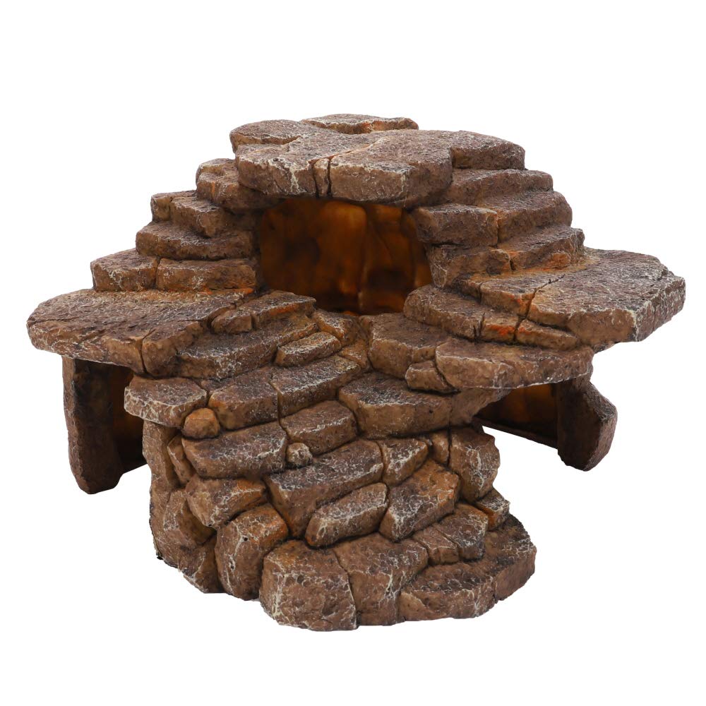 Hobby Terraristik Desert Cave 3, 23 x 22 x 15.5 cm, Natural Hiding Place for Terrariums and Aquariums, Decorative Hiding Cave as a Retreat for Reptiles, Amphibians and Fish