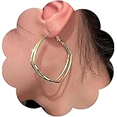 Iaceble Boho Large Square Hoop Earrings Open Square Earrings Gold Hollow Square Huggie Earrings Square Drop Earrings Punk Statement Geometric Earrings Jewelry for Women