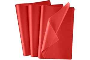 NEBURORA 100 Sheets Red Tissue Paper 20x14 Inches Gift Bag Christmas Wrapping Tissue Paper Decorative Art Paper for DIY Crafts Weddings Valentines Xmas Party Decor