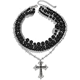 Buyongwant Double Cross Necklace Y2k Irregular Diamond Embedding Trend Hip Hop Fashion Retro Pendant Necklace
