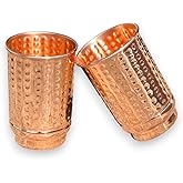 4YORKARE Pure Copper Tumblers Set of 2 – 12 oz Hammered Moscow Mule Mugs for Daily Hydration & Cocktail Parties | Handcrafted Copper Cups for Beverages | Ideal Gift Set