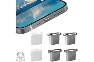 VIWIEU 4 Pack Designed for iPhone 15 Pro Max Plus USB C Anti Dust Plugs C Charging Port Covers with 2 Plug Holders, Full Protection Caps Wireless Charging Friendly Phone Accessories(Gray)