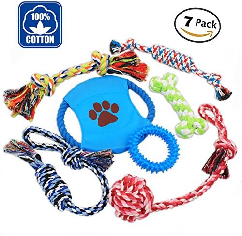 Nolsen Dog Chew Toys Rope Puppy Toy Pet Gift Set Durable Cotton Clean Teeth for Small and Medium Dogs 7 Pack