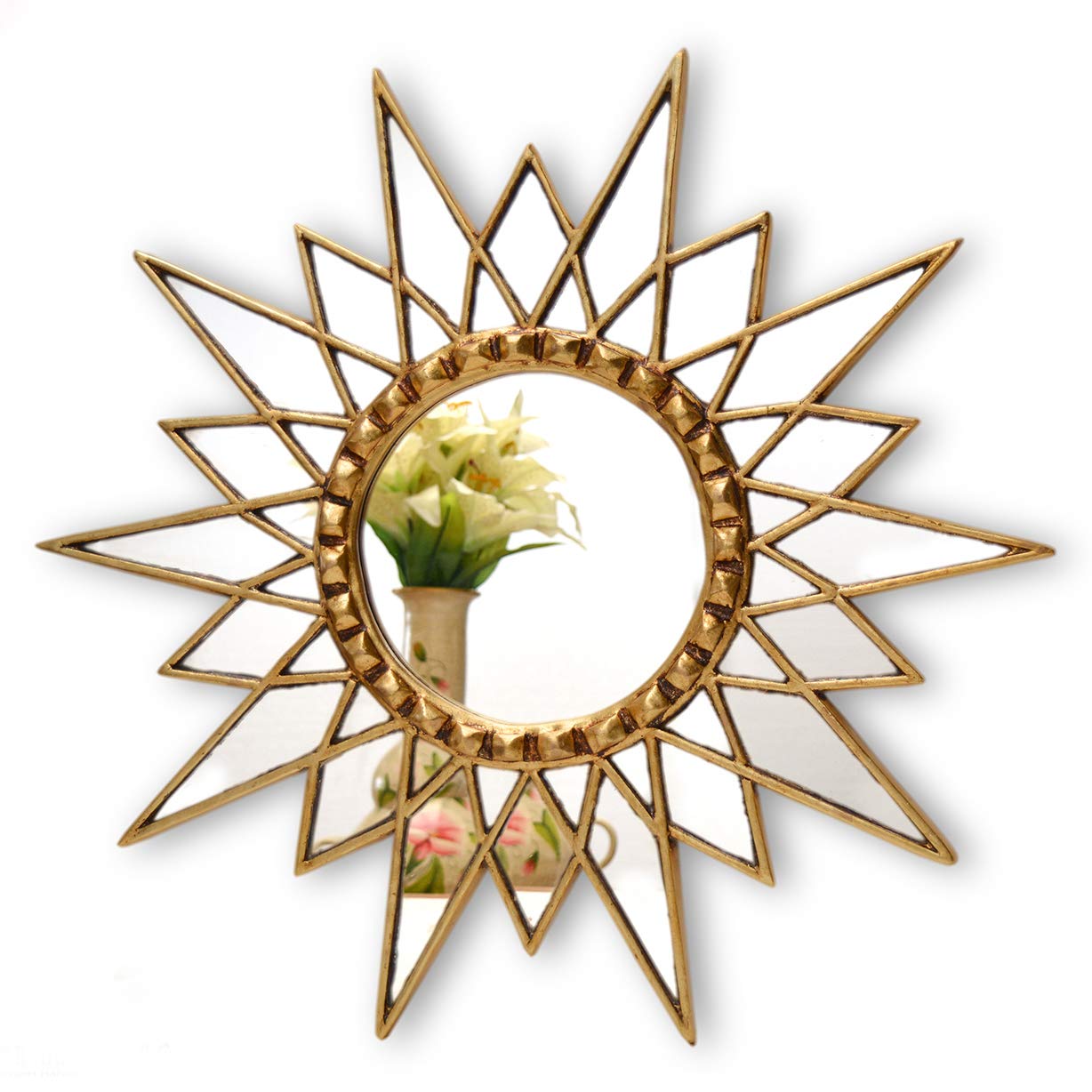 Handmade Gold Star Mirror 23.6" from Peru Decorative Wall