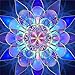 DIY 5D Diamond Painting by Number Kits Full Drill Rhinestone Embroidery Cross Stitch Pictures Arts Craft for Home Wall Decor,Geometric Blue Flower - 12x12inches