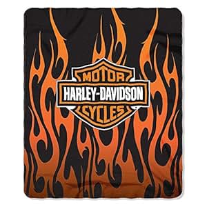 SALE Vintage Harley Davidson Americana Fleece Blanket
