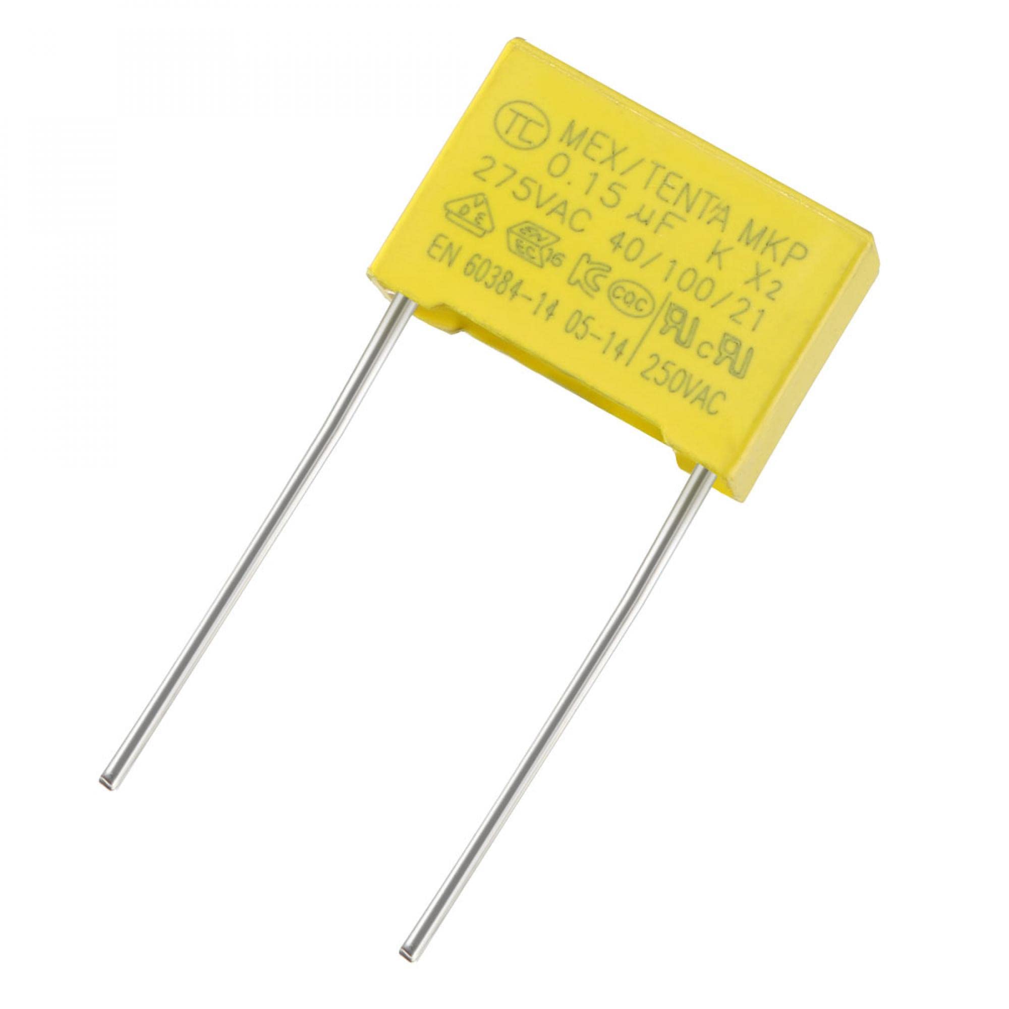 sourcing map Safety Capacitors Polypropylene Film 0.15uF 275VAC X2 MKP 5 Pcs