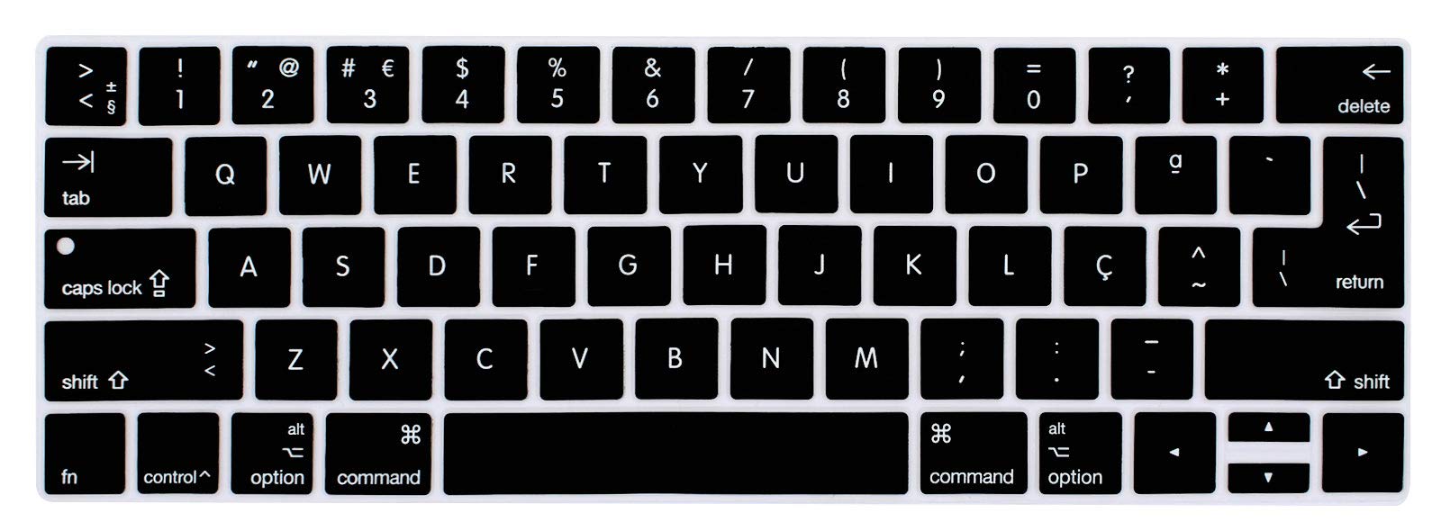 MMDW Portuguese Language Silicone Keyboard Cover for MacBook Pro 13 15 inch 2019 2018 2017 2016 with Touch Bar&Touch ID Model:A2159 A1989 A1706/A1990 A1707,USA and European Version
