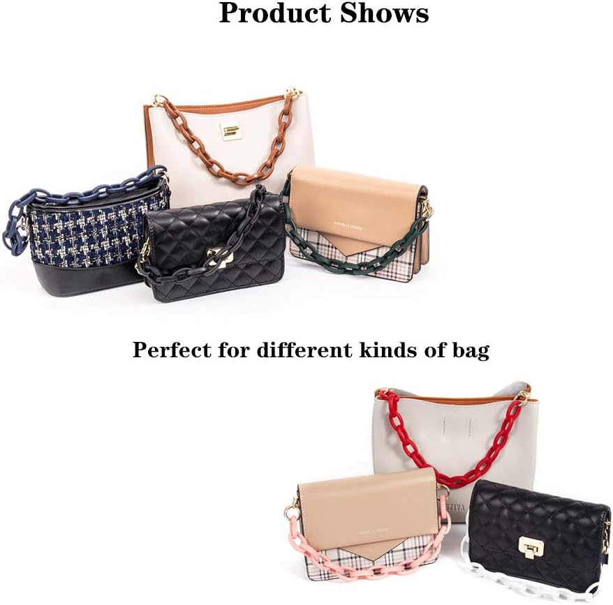 Xiazw Short Resin Bag Purse Handle Strap Replacement，Bag Decoration Chain，Bag Accessories Charms (Red)