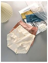 SOLY HUX Women's Satin Silk Briefs Scallop Trim No