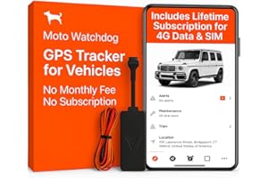 Wired GPS Tracker for Vehicles, No Monthly Fee, No Subscription with Real-Time Location, Easy Install, Speeding Monitoring, Route History, Geofence, for Fleets & Families, USA, Moto Watchdog