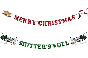 ARSEMICA National Lampoons Christmas Vacation Decorations, Merry Christmas Shitter's Full Party Banner, Funny Christmas Party Decor Supplies, Ugly Christmas Sweater Party Decorations, Christmas Vacation Gifts