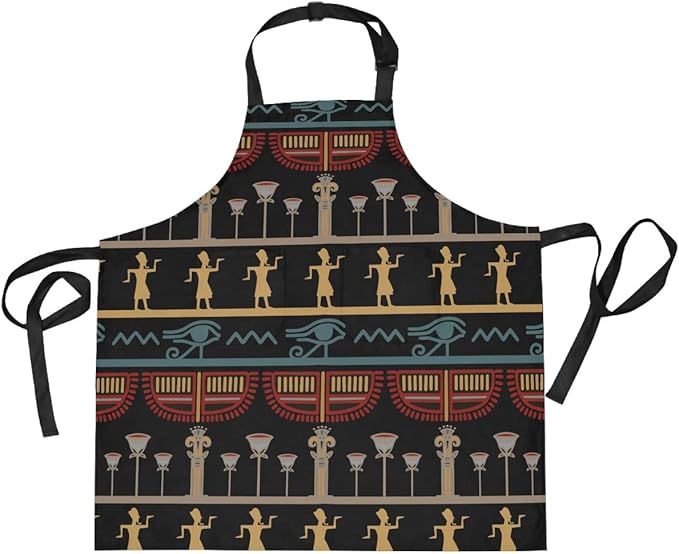 ALARGE Apron Vintage Ancient Egypt Hieroglyphic Adjustable Neck Strap