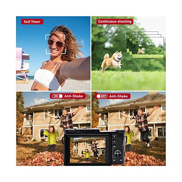 LINNSE Digitalkamera 30MP 2.7K Full HD Kompaktkamera mit Flip Screen Fotoapparat Digitalkamera mit 32 GB SD-Karte und 2… – Bild 5