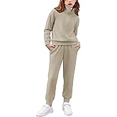 Arshiner Girls 2 Piece Outfits Sweatsuit Set Half Zip Lapel Collar Long Sleeve Sweatshirt Sweatpant Tracksuit Sets