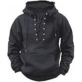 Drantren Men's Hoodies Pullover Tactical Hoodies for Men Quarter Drawstring Sweatshirts with Pocket Suitable for Gym Athletic