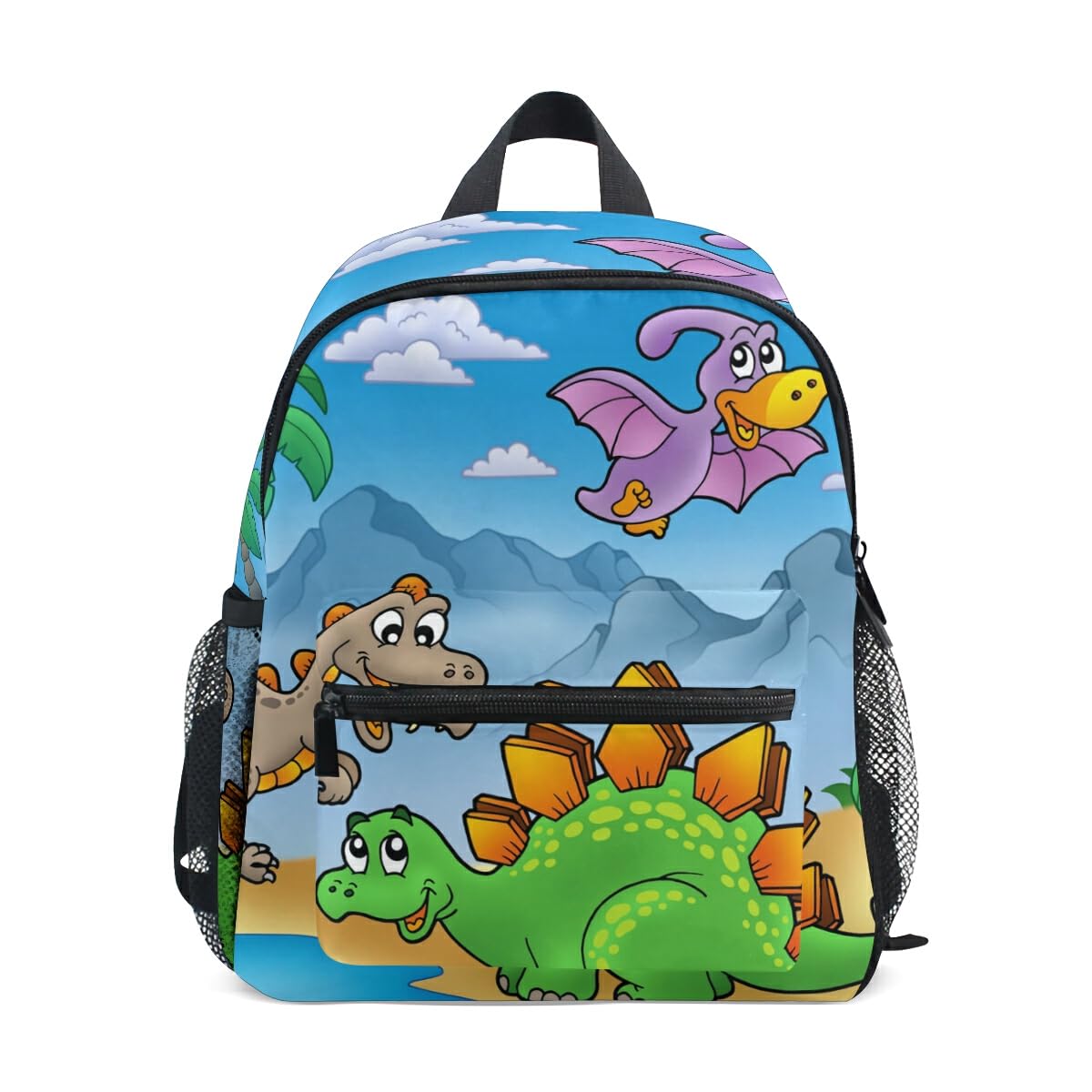 Kids School Backpack with Chest Strap,Cartoon Cute Dinosaur Students Childrens Book Bag for Boys Girls — image 1